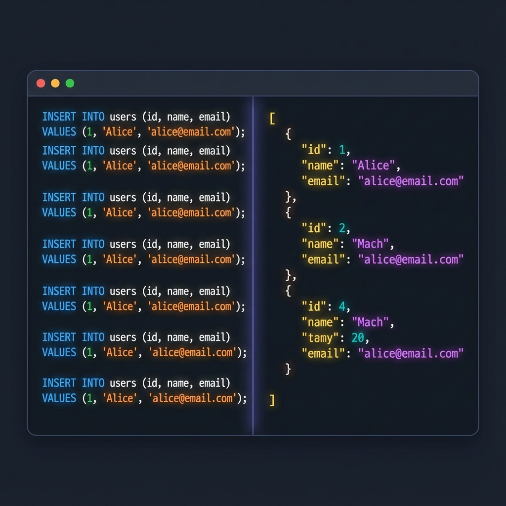 SQL vs JSON Code Comparison